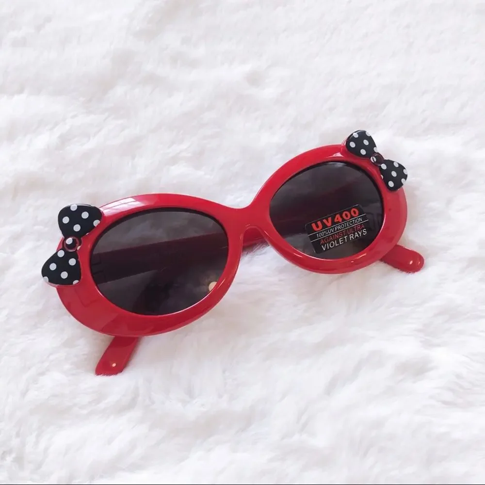 Everly Red Toddler Girl Fashion Bow Sunglasses